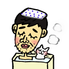 Uncle and cats sticker #4392409