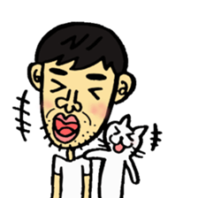 Uncle and cats sticker #4392410