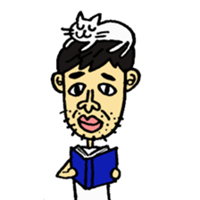 Uncle and cats sticker #4392411