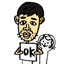 Uncle and cats sticker #4392412