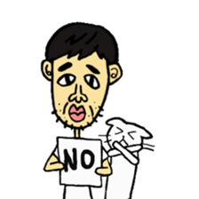 Uncle and cats sticker #4392413