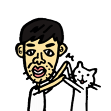 Uncle and cats sticker #4392414