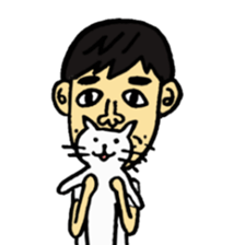 Uncle and cats sticker #4392415