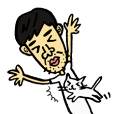 Uncle and cats sticker #4392417