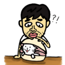 Uncle and cats sticker #4392419