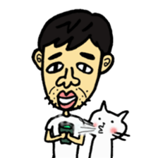 Uncle and cats sticker #4392420