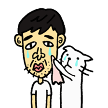 Uncle and cats sticker #4392422