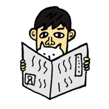 Uncle and cats sticker #4392425