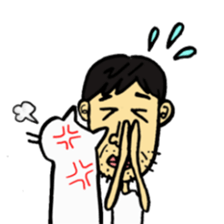 Uncle and cats sticker #4392427