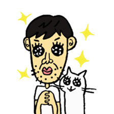 Uncle and cats sticker #4392429