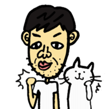 Uncle and cats sticker #4392431