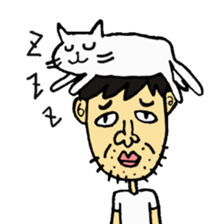 Uncle and cats sticker #4392433