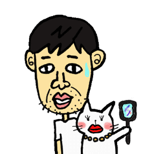 Uncle and cats sticker #4392434