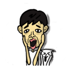 Uncle and cats sticker #4392435