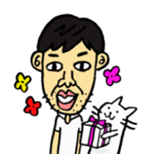 Uncle and cats sticker #4392437