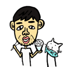 Uncle and cats sticker #4392438