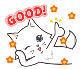 cute cat small snow(cool conversation) sticker #4395022