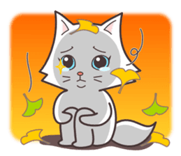 cute cat small snow(cool conversation) sticker #4395026