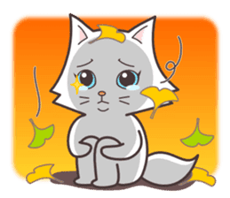 cute cat small snow(cool conversation) sticker #4395026