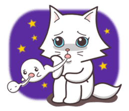 cute cat small snow(cool conversation) sticker #4395031