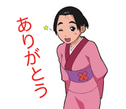 Japanese kimono girl stickers. sticker #4397510