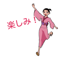 Japanese kimono girl stickers. sticker #4397529