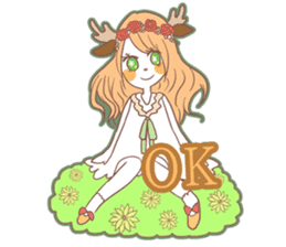Deer girl Sticker sticker #4397941