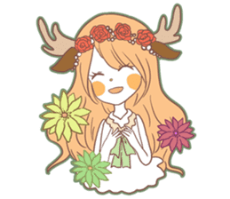 Deer girl Sticker sticker #4397943