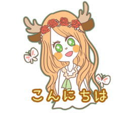 Deer girl Sticker sticker #4397946