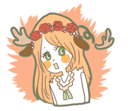 Deer girl Sticker sticker #4397958