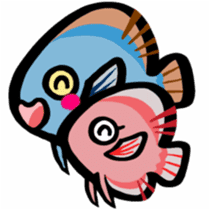 In the aquarium<Young Discus> sticker #4398092