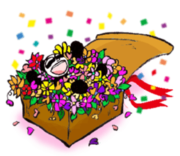 a panda with strength 2 sticker #4398580