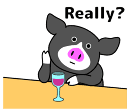 Kawaii Piggy (English) sticker #4399048
