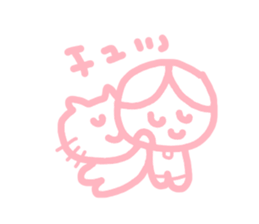 honwakako chan and cat2 sticker #4399993