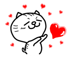 White cat Pon sticker #4405518