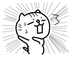 White cat Pon sticker #4405520