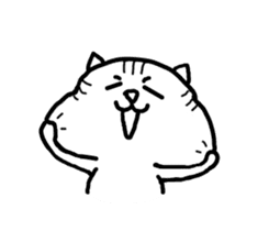 White cat Pon sticker #4405529