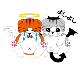 Angels and Demons? ! Tweets Scottish-cat sticker #4405710