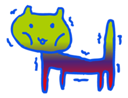 Psychedelic cats sticker #4407055