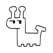 Strange black and white giraffe sticker #4407992
