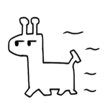 Strange black and white giraffe sticker #4407995