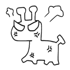 Strange black and white giraffe sticker #4408002