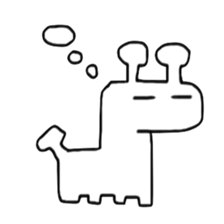 Strange black and white giraffe sticker #4408005