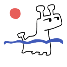 Strange black and white giraffe sticker #4408017