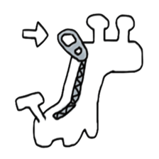 Strange black and white giraffe sticker #4408020