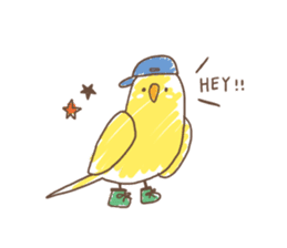 Stylish small birds (English) sticker #4412152