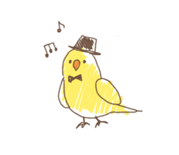 Stylish small birds (English) sticker #4412157