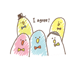 Stylish small birds (English) sticker #4412166