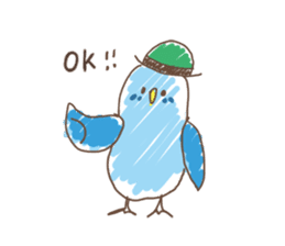 Stylish small birds (English) sticker #4412167