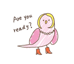 Stylish small birds (English) sticker #4412169